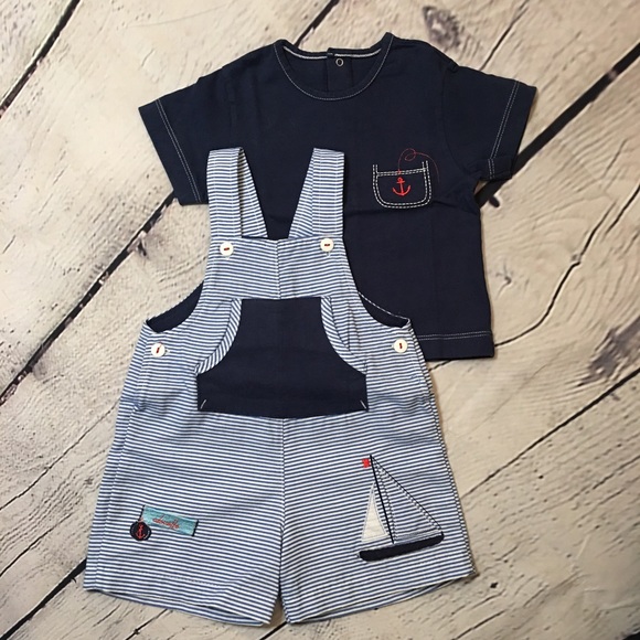 Tender Comforts baby boy t-shirt & shortall set 9m - Picture 1 of 9